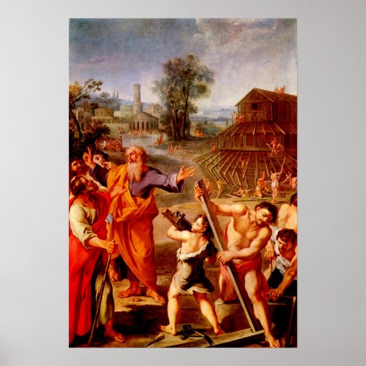 Aanleg van de ark door Noah Poster (Voorkant)