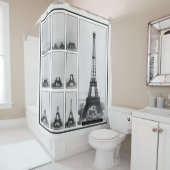 Aanleg van de toren van Gustav Eiffel in Parijs Douchegordijn (In situ)