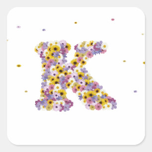 Aanloopbrief K Vierkante Sticker