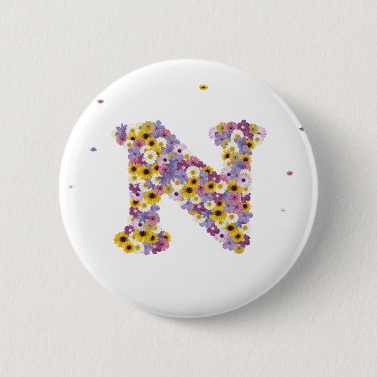 Aanloopbrief N Ronde Button 5,7 Cm (Voorkant)