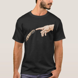 Aanmaak van Adam Hands Cat Michelangelo Touch of G T-shirt