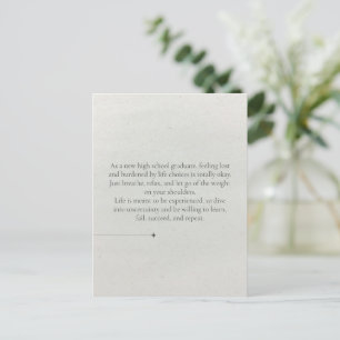 Aanmoedigende woorden voor New Graduates Briefkaar Briefkaart