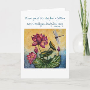 Aanmoediging Bloeiende Lotus Art Wenskaart Kaart