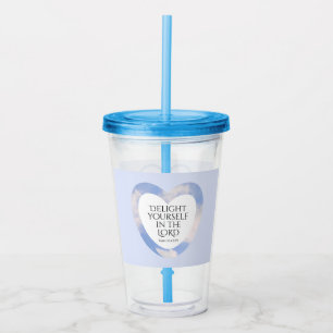 Aanmoediging en gebruik van lichtblauwe Bijbelverg Acryl Drinkbeker