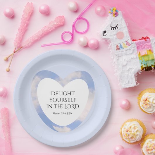 Aanmoediging en gebruik van lichtblauwe Bijbelverg Papieren Bordje (Feest)