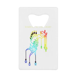 Aanmoediging en prestatie kredietkaart flessenopener