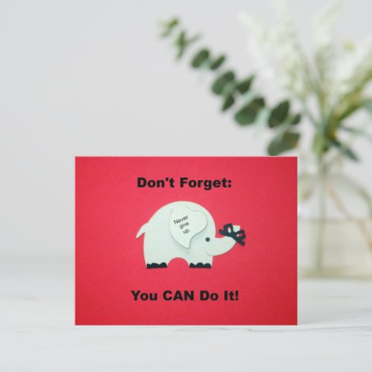 Aanmoediging: je kunt het! briefkaart (Staand voorkant)