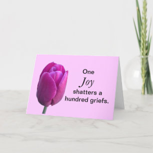 Aanmoediging Joy Tulip Flower Een Chinees spreekwo Kaart