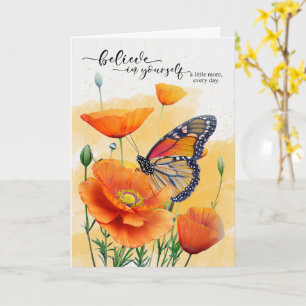 Aanmoediging Monarch Vlinder op Klaprozen Kaart