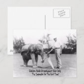 Aanmoediging - Olifanten spelen golf Briefkaart (Voorkant / Achterkant)