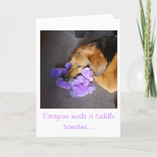 Aanmoediging Puppy neemt Teddy Bear Knuffels Kaart