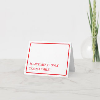 Aanmoediging: Smile Notecard Bedankkaart