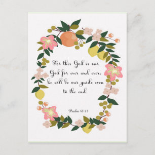 Aanmoediging van Bijbelverzen Kunst - Psalm 48:14 Briefkaart