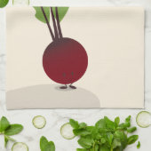Aanmoediging van Cartoon Cute Beet | Keukenhanddoe Theedoek (Gevouwen)