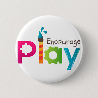 Aanmoediging van Play Round Button Logo