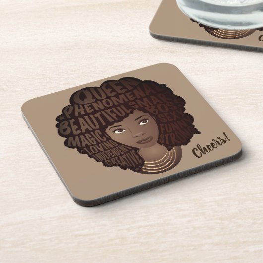 Aanmoediging van vrouwen Onderzetters Set van 6 (Linkerzijde)