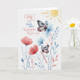Aanmoediging Vandaag is een Nieuwe Start Botanisch Kaart