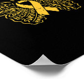 Aanmoediging voor kinderkanker om lintstof vlinder poster (Hoek)