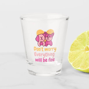 Aanmoediging wordt goed en hond koppel shot glas