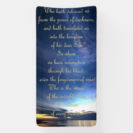 Aanmoedigingsbanner - Colossians 1:13-15 Spandoek (Verticaal)