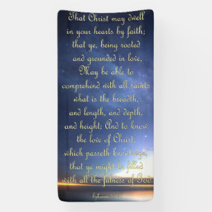 Aanmoedigingsbanner - Ephesianen 3:17-19 Spandoek