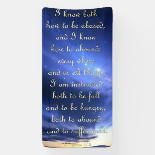 Aanmoedigingsbanner - Filippijnen 4:12 Spandoek (Verticaal)