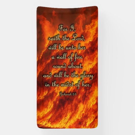 Aanmoedigingsbanner - Zechariah 2:5 Spandoek (Verticaal)