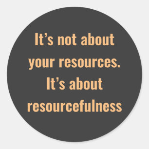 Aanmoedigingswoorden met eenvoudige tekst op ronde sticker