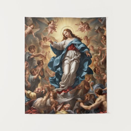 Aanname van Maria Christelijke Religie Wandkleed (Voorkant)