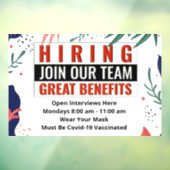 Aannemen Word lid van ons team Hulp Gevraagd Aange Raamsticker (Vel 3)