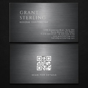 Aannemer Metallic QR Code Visitekaartje
