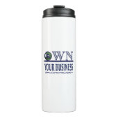 Aannemers Corner Eigen Uw Bedrijf, blauw Thermosbeker (Voorkant)