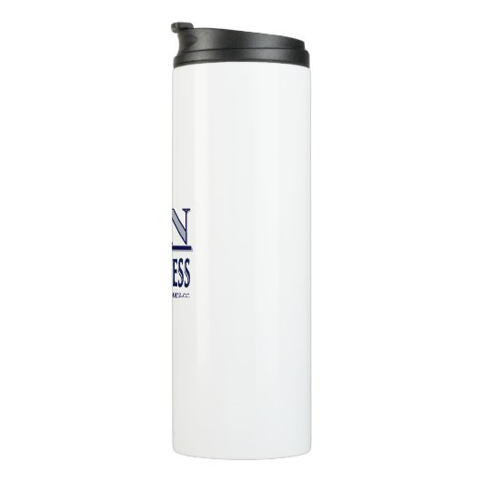 Aannemers Corner Eigen Uw Bedrijf, blauw Thermosbeker (Geroteerd rechts)