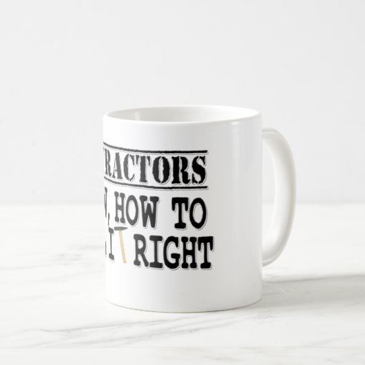 aannemers weten grappig Xmas mok ontwerp (Voorkant rechts)