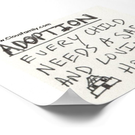 Aanneming Elk kind heeft een veilig en liefdevol t Poster (Hoek)