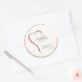 Aanneming, religieuze, gele Stippen met rood hart Ronde Sticker (Envelop)