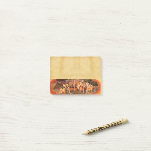 AANNEMING VAN HET MAGI NATIVITEITSPARCHMENT POST-IT® NOTES (Op bureau)