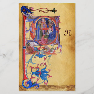 AANNEMING VAN MAGI CHRISTMAS PARCHMENT MONOGRAM BRIEFPAPIER
