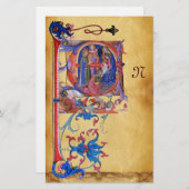 AANNEMING VAN MAGI CHRISTMAS PARCHMENT MONOGRAM BRIEFPAPIER (Voorkant / Achterkant)