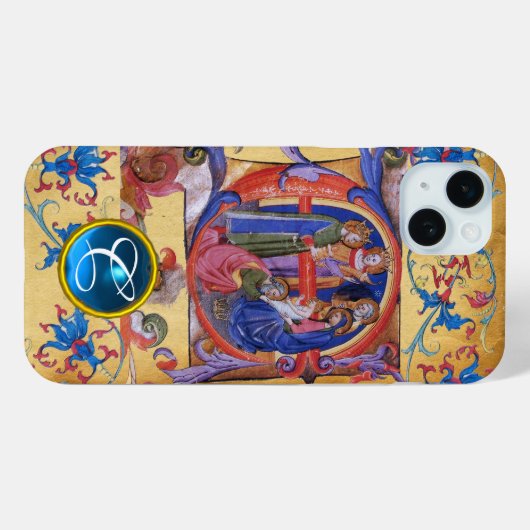 AANNEMING VAN MAGI CHRISTMAS PARCHMENT MONOGRAM Case-Mate iPhone CASE (Achterkant (horizontaal))