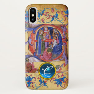 AANNEMING VAN MAGI CHRISTMAS PARCHMENT MONOGRAM iPhone X HOESJE