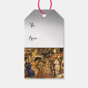 AANNEMING VAN MAGI Gentile Da Fabriano, Kerstmis Cadeaulabel