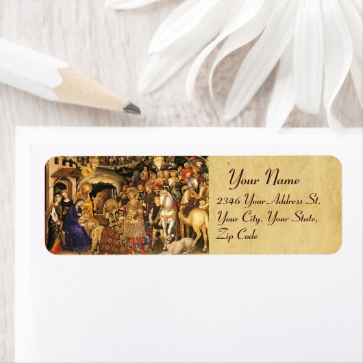 AANNEMING VAN MAGI Gentile Da Fabriano, Kerstmis Etiket (Insitu)