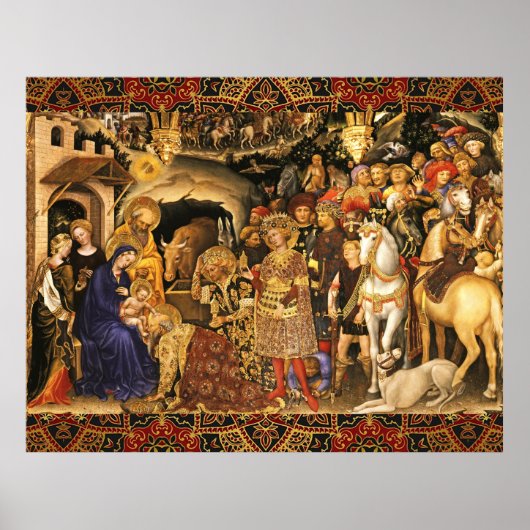 AANNEMING VAN MAGI Gentile Da Fabriano, Kerstmis Poster (Voorkant)