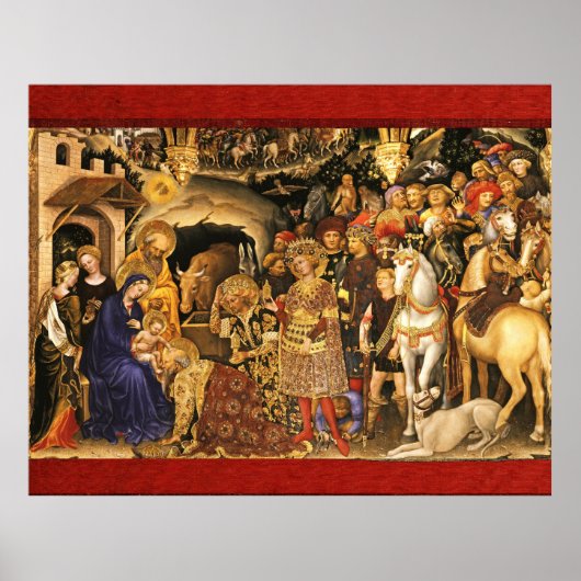 AANNEMING VAN MAGI Gentile Da Fabriano, Kerstmis Poster (Voorkant)
