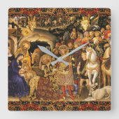 AANNEMING VAN MAGI Gentile Da Fabriano, Kerstmis Vierkante Klok (Voorkant)