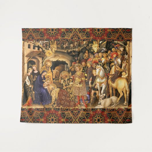 AANNEMING VAN MAGI Gentile Da Fabriano, Kerstmis Wandkleed (Voorkant (horizontaal))