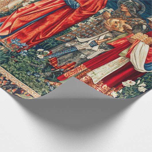 AANNEMING VAN MAGI Morris, Burne-Jones Kerstmis Cadeaupapier (Hoek)