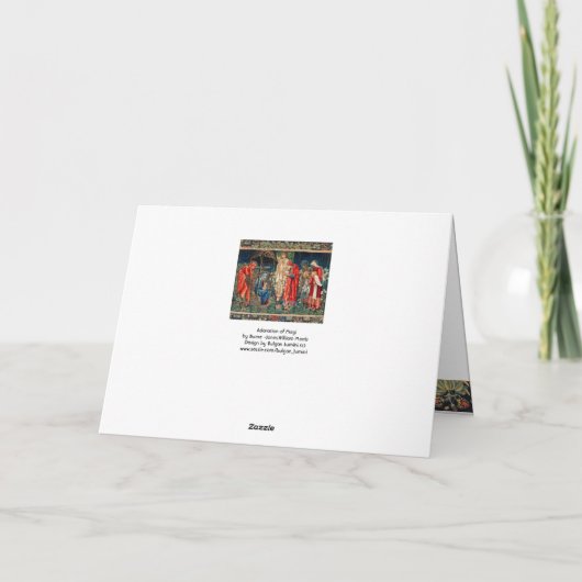 AANNEMING VAN MAGI Morris, Burne-Jones Kerstmis Kaart (Achterkant)