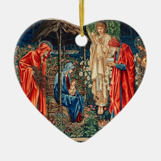 AANNEMING VAN MAGI Morris, Burne-Jones Kerstmis Keramisch Ornament (Voorkant)